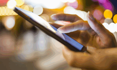 a person using a cell phone