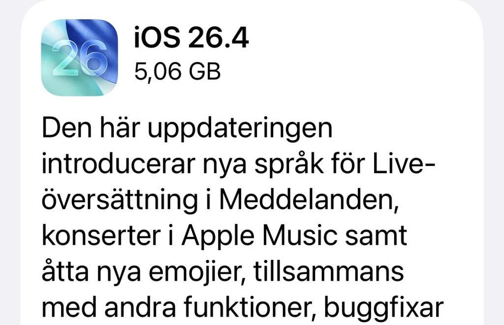 Apple släpper iOS 26.4 – här är nyheterna som märks direkt