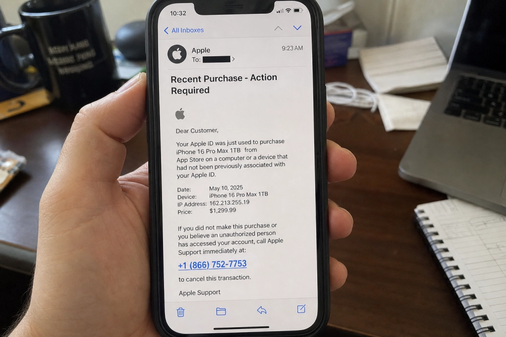 Nytt iPhone-bedrägeri använder Apples egna mejl: Så känner du igen fällan