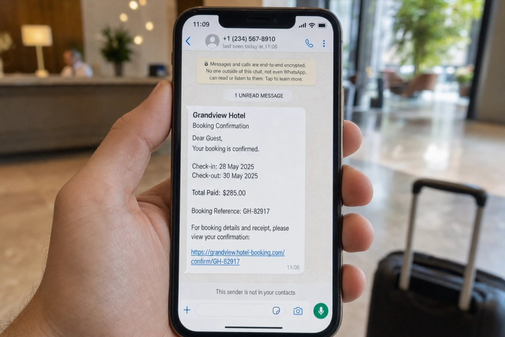Semesterfällan: Falska hotellmeddelanden på WhatsApp jagar svenska resenärer