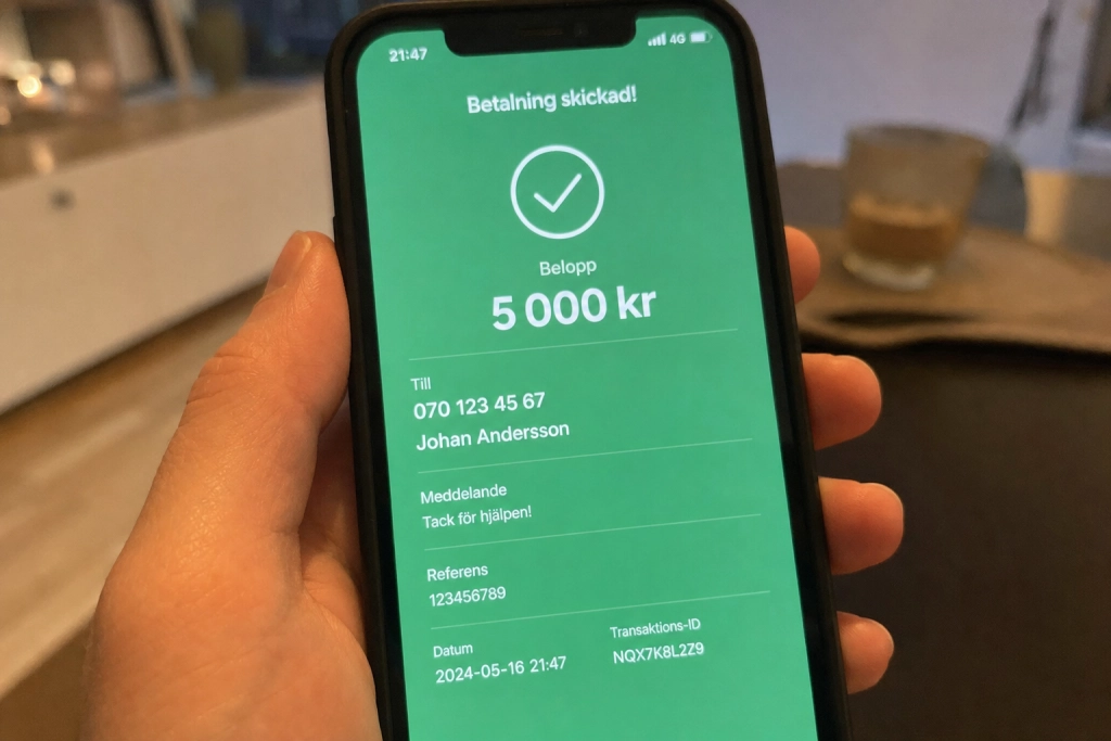 Falsk Swish på Blocket: Skärmdumpen ser äkta ut, men kontot är tomt
