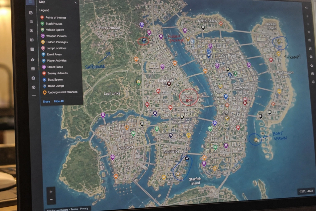 GTA 6-fans kartlägger Vice City i realtid: Varje skärmdump från förbokning bidrar till kartan