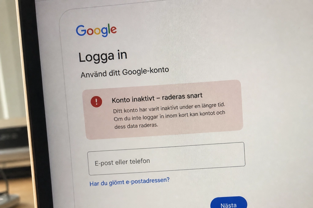 Glömde du ett gammalt Google-konto: Allt raderas automatiskt om du inte loggar in inom två år