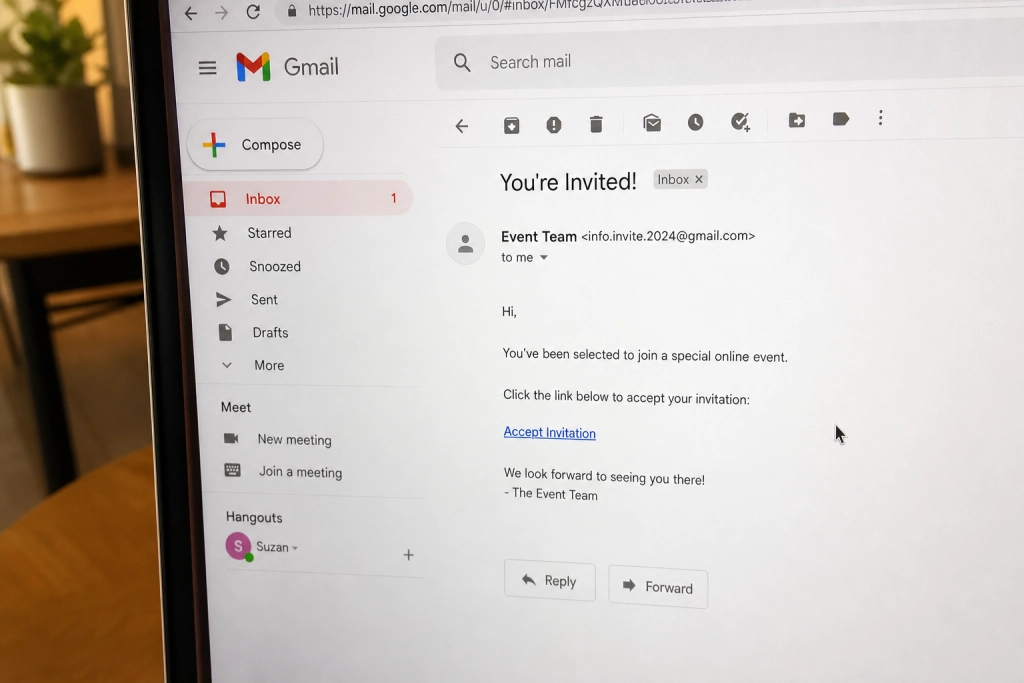 Ny bluff sprider sig via e-post: Falska festinbjudningar tar över ditt Gmail