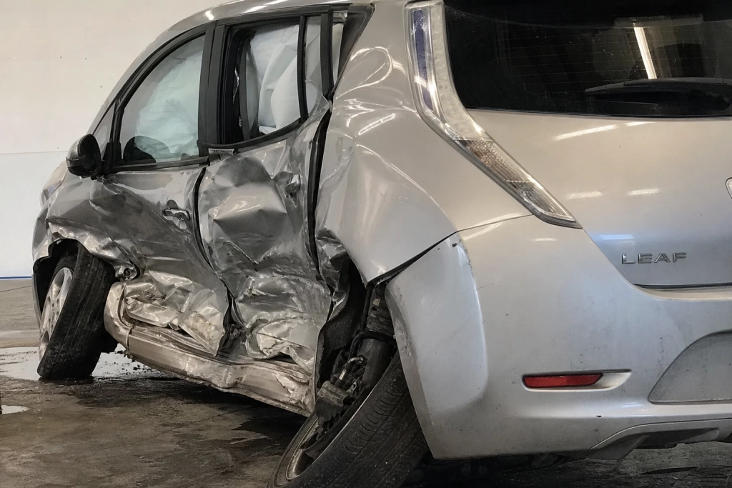 Nissan Leaf viks dubbel i DEKRA-kraschtest vid 75 km/h