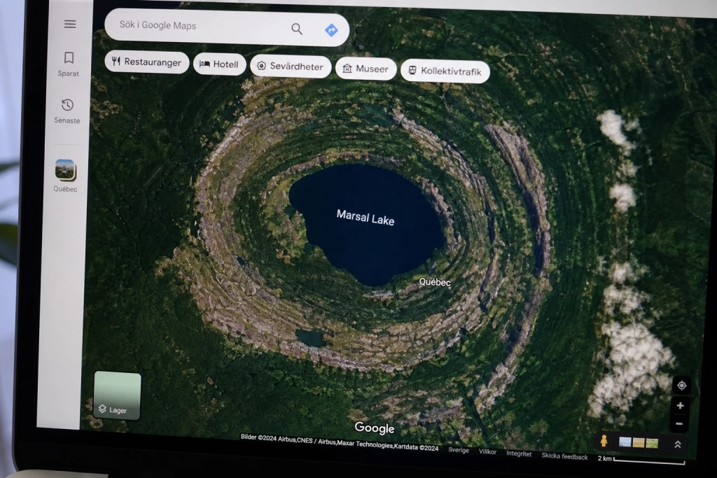Zoomade in på Google Maps: Hittade 390 miljoner år gammalt meteoritkrater