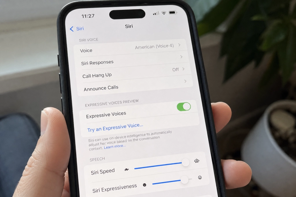 iOS 27 Beta 3 ute nu: Siri kan nu ändra röstens tempo och känsla direkt via röstkommando