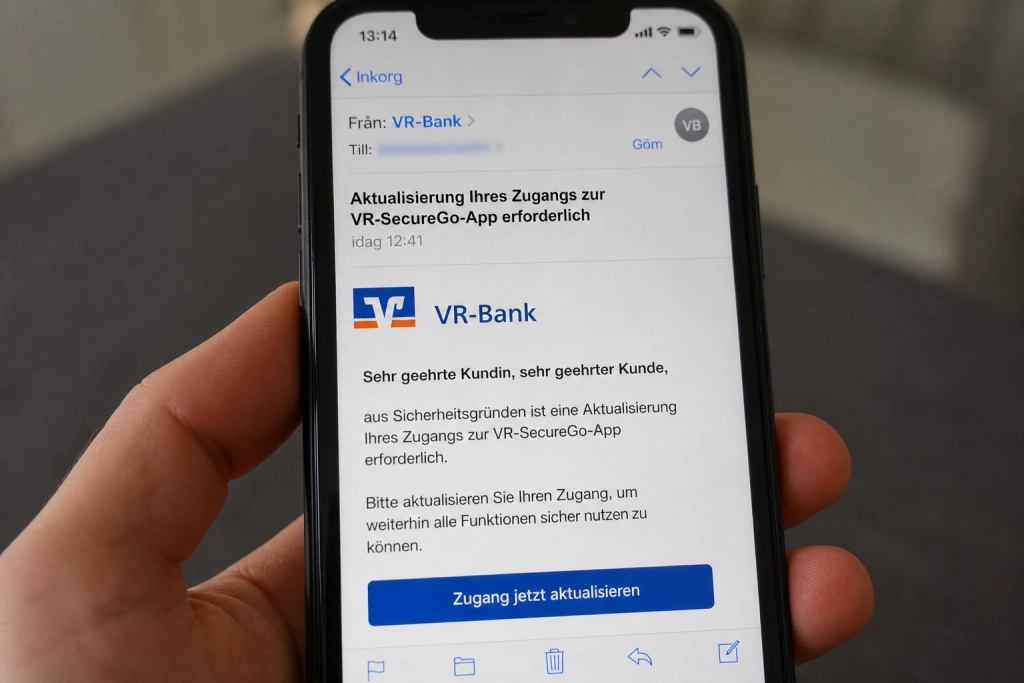 Aktuell bankbluff sprider sig i Europa: Bedragarna skickar falska mejl om att din bank-app slutar fungera