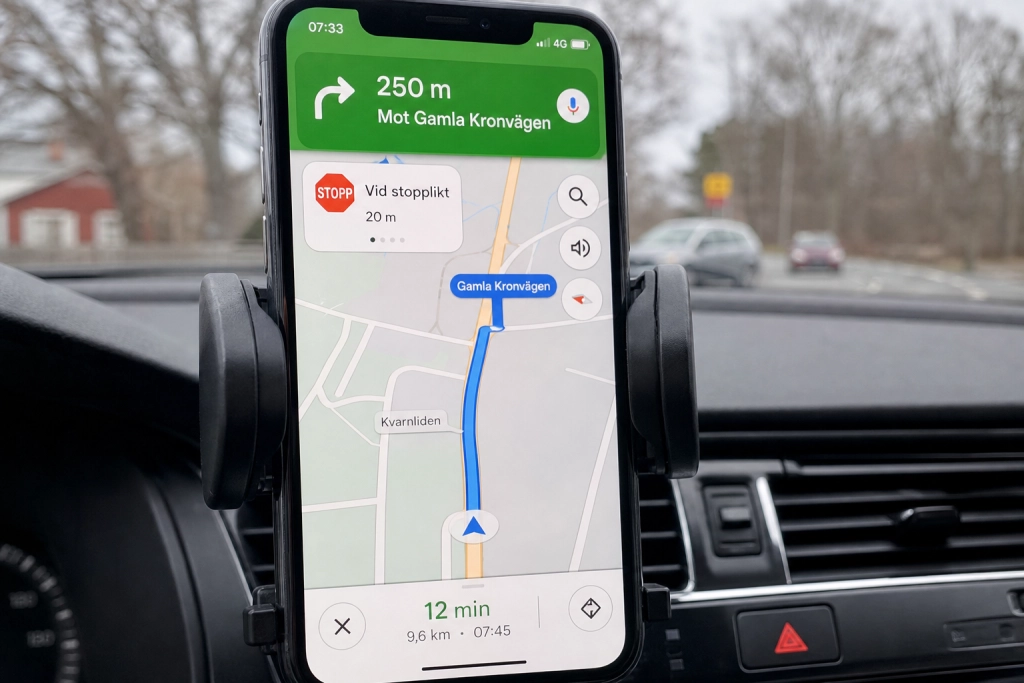 Slipp titta ned på skärmen: Google Maps visar nu rödljus och stoppskylt vid nästa sväng