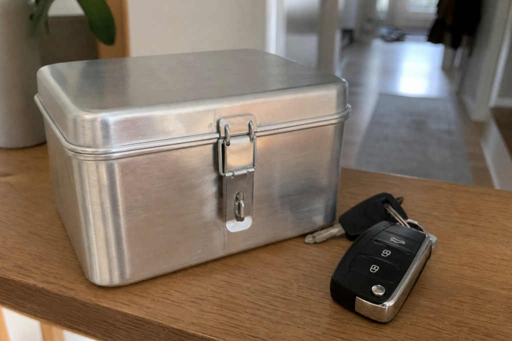 Så stoppar du relay-tjuven i hallen: nyckeln i en plåtburk räcker för att skydda din keyless-bil