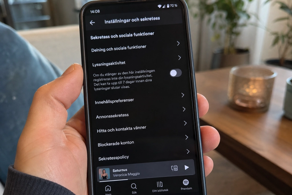 Spotifys lyssnaraktivitet delar din musik i realtid: Kolla att din inställning är av