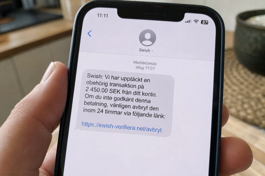 Swish-bedrägeri via SMS: Bekräftar du transaktionen stjäls dina uppgifter direkt