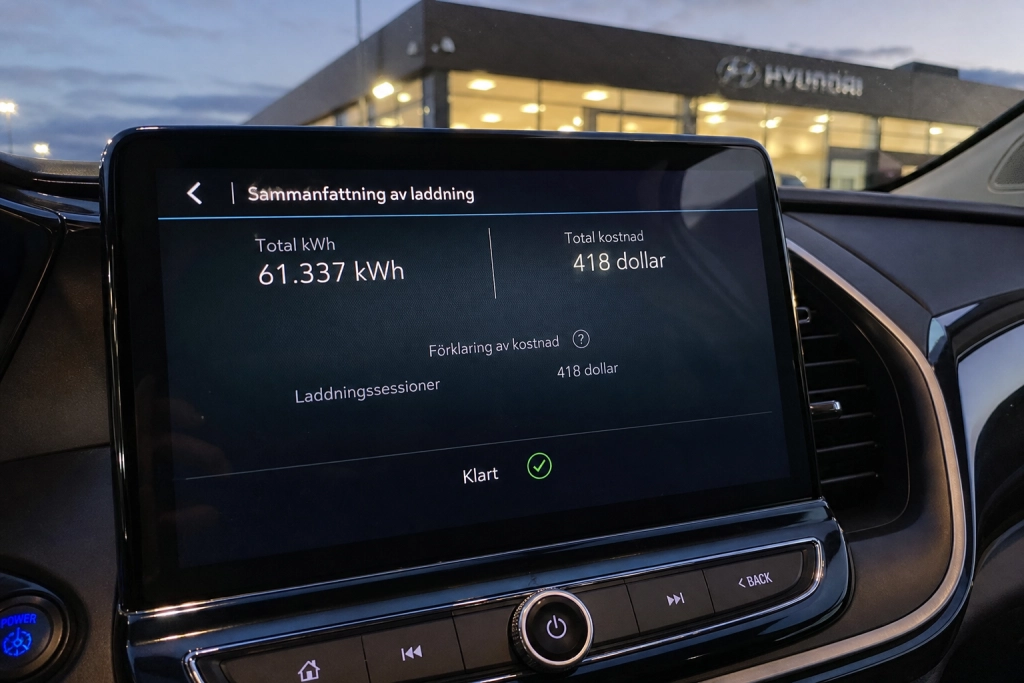 Laddade i 44 minuter: Notan blev nästan 4 000 kronor på Hyundai-handlarens publika snabbladdare