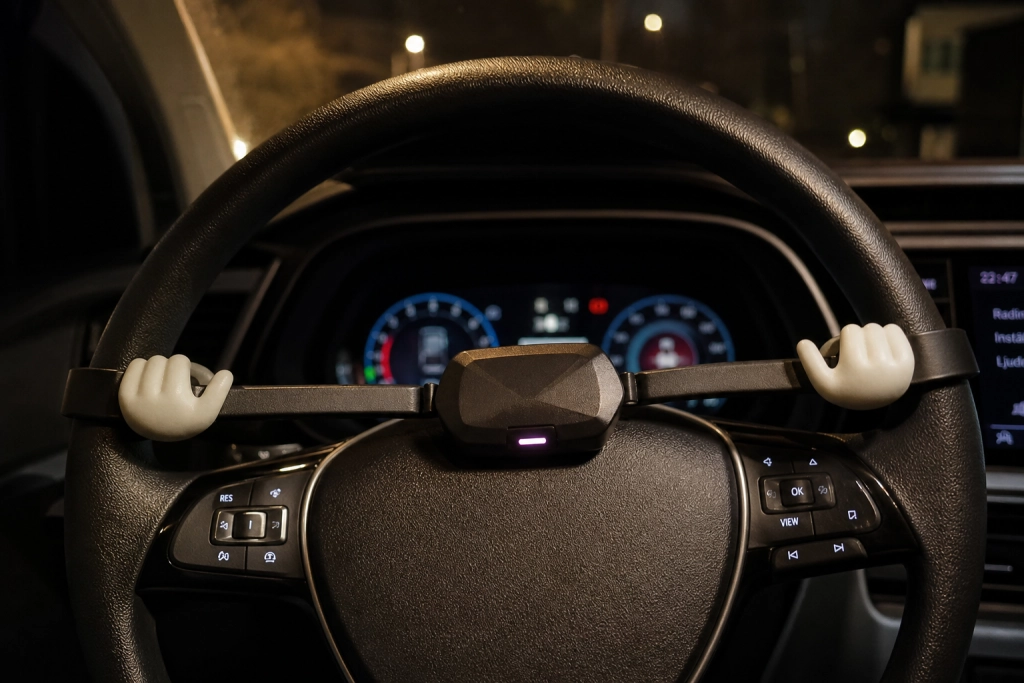 Berusad man satte sig i passagerarstolen efter 8 glas alkohol och lät bilen köra sig hem