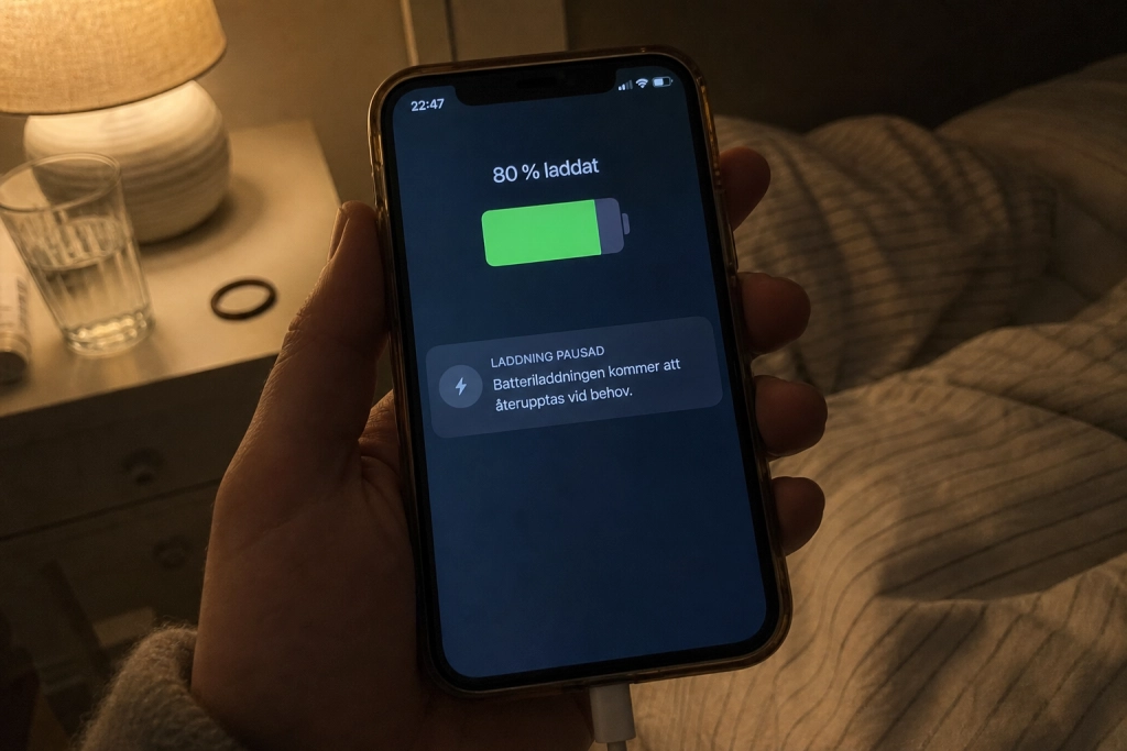Nattladdning sliter batteriet: Den här inställningen stoppar vid 80 procent men är avstängd från start