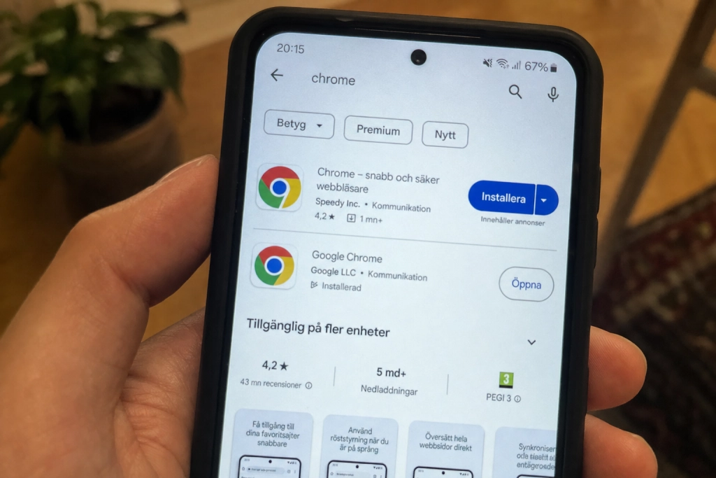 Laddar du ned Chrome på Android: En falsk kopia i Play Store ser ut precis som originalet