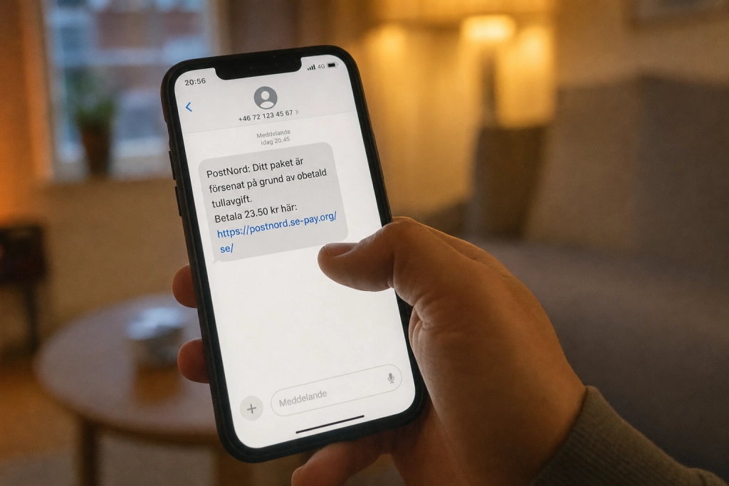 Paket-SMS från PostNord och DHL ökar inför julen: Tre tecken avslöjar bluffen på tio sekunder